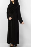 Black Polyester Embroidered Abaya 0116-M