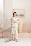 D-3076 | 3 Piece Embroidered Lawn | Mehri Vol-1 | TAWAKKAL