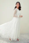 PLAIN CHIFFON FROCK BQU-PR-578-00 | BAROQUE