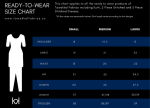 TAWAKKAL SIZE CHART LADIES