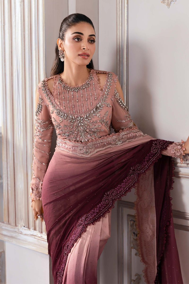 Embroidered Chiffon Saree BD-3001 | MARIA B