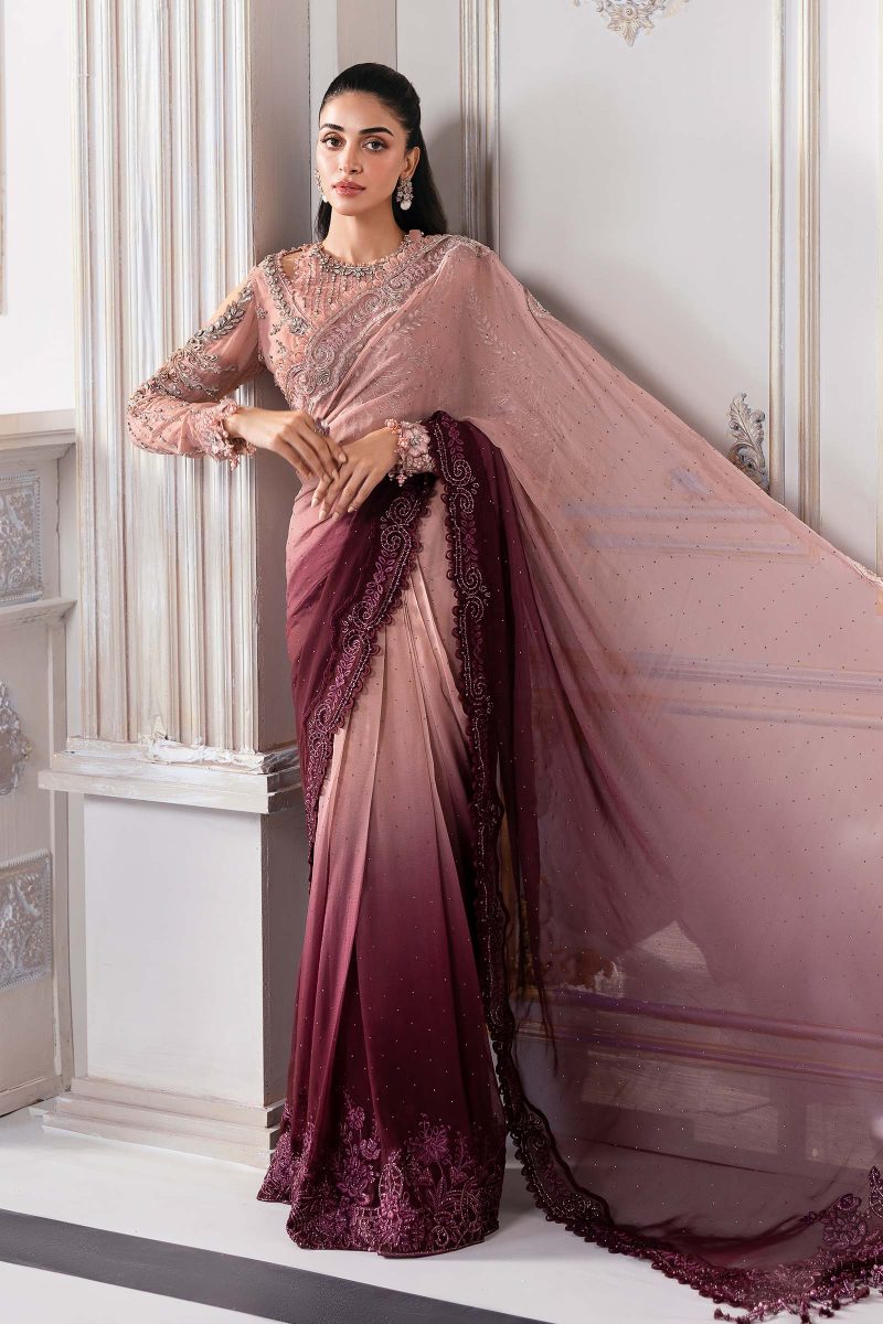 Embroidered Chiffon Saree BD-3001 | MARIA B