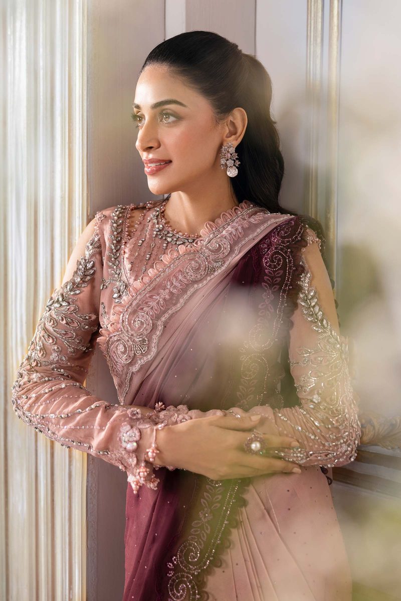 Embroidered Chiffon Saree BD-3001 | MARIA B