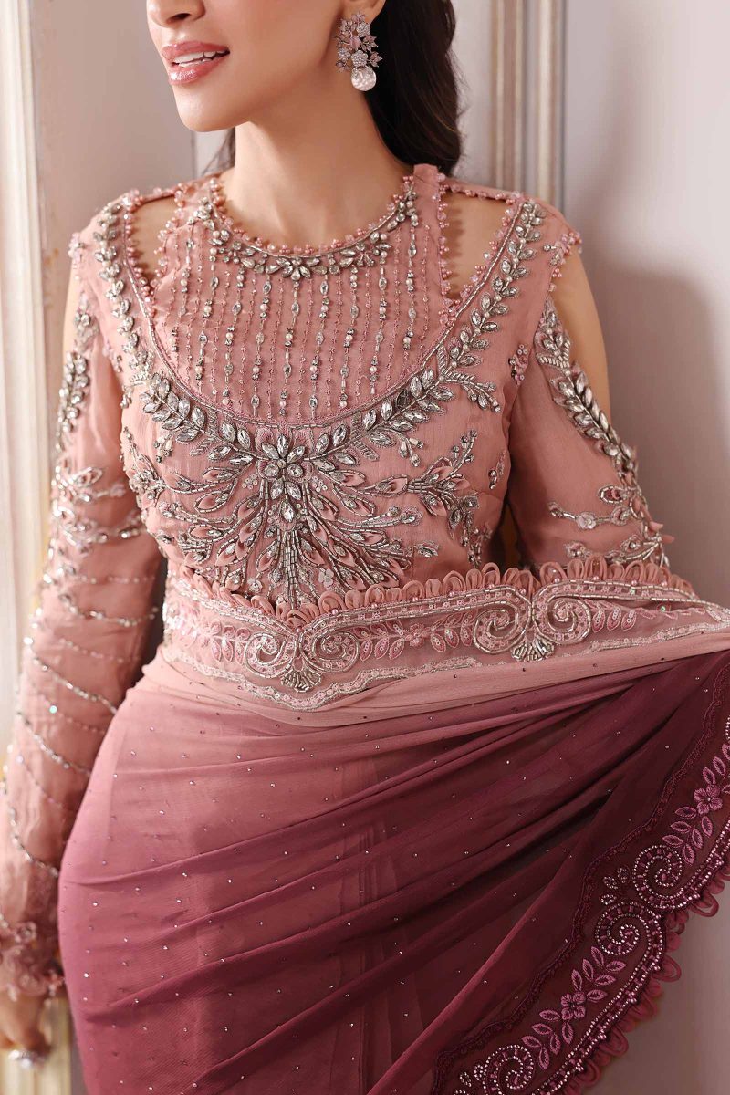 Embroidered Chiffon Saree BD-3001 | MARIA B