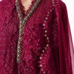 3 Piece Embroidered Chiffon Suit | BD-3003 | MARIA B