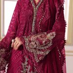 3 Piece Embroidered Chiffon Suit | BD-3003 | MARIA B