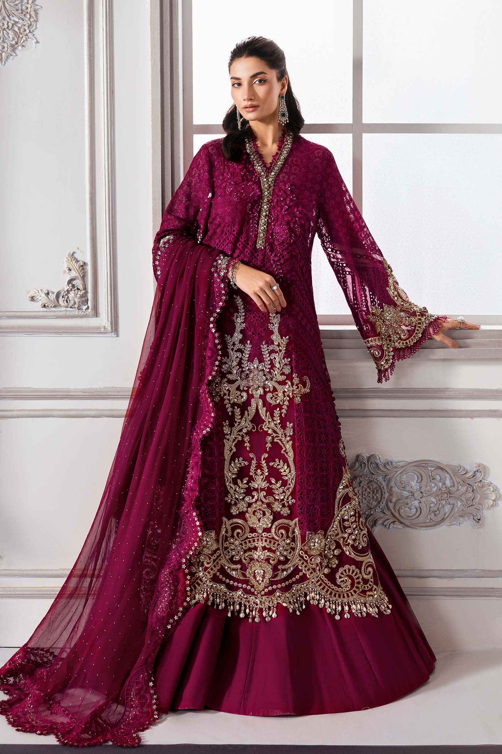 Embroidered Chiffon Suit | BD-3003 | MARIA B