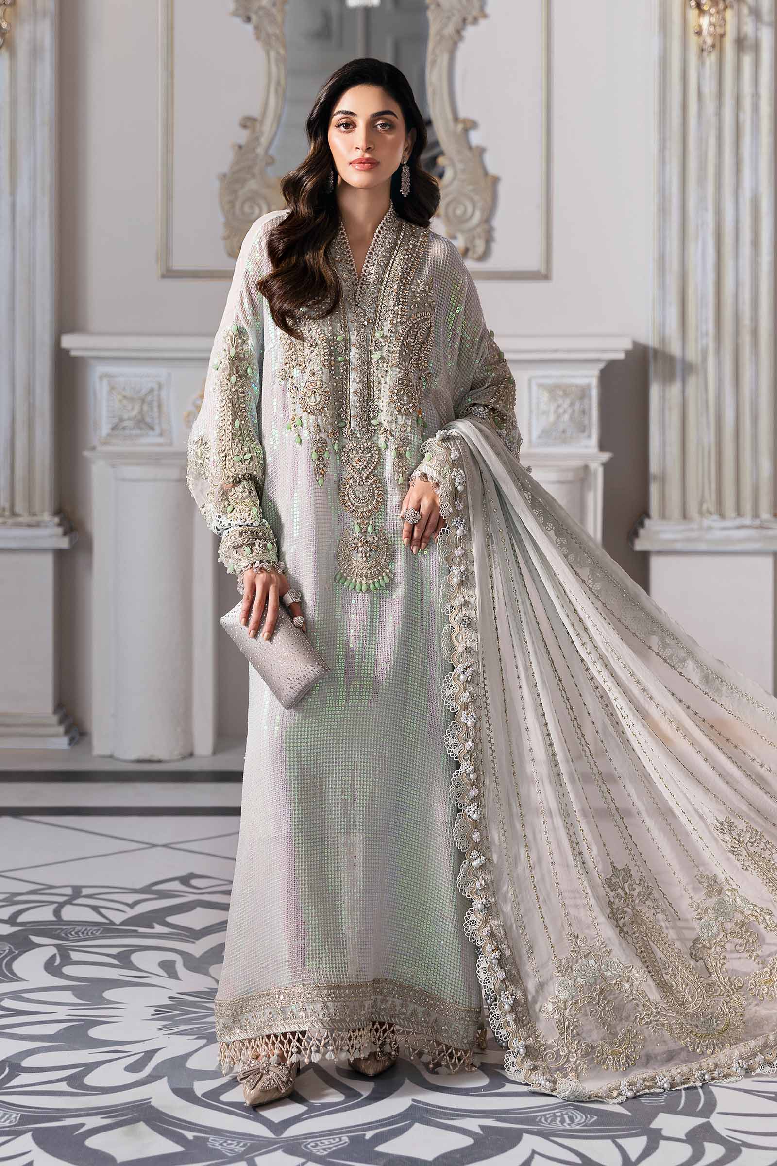 Embroidered Chiffon Suit | BD-3005 | MARIA B