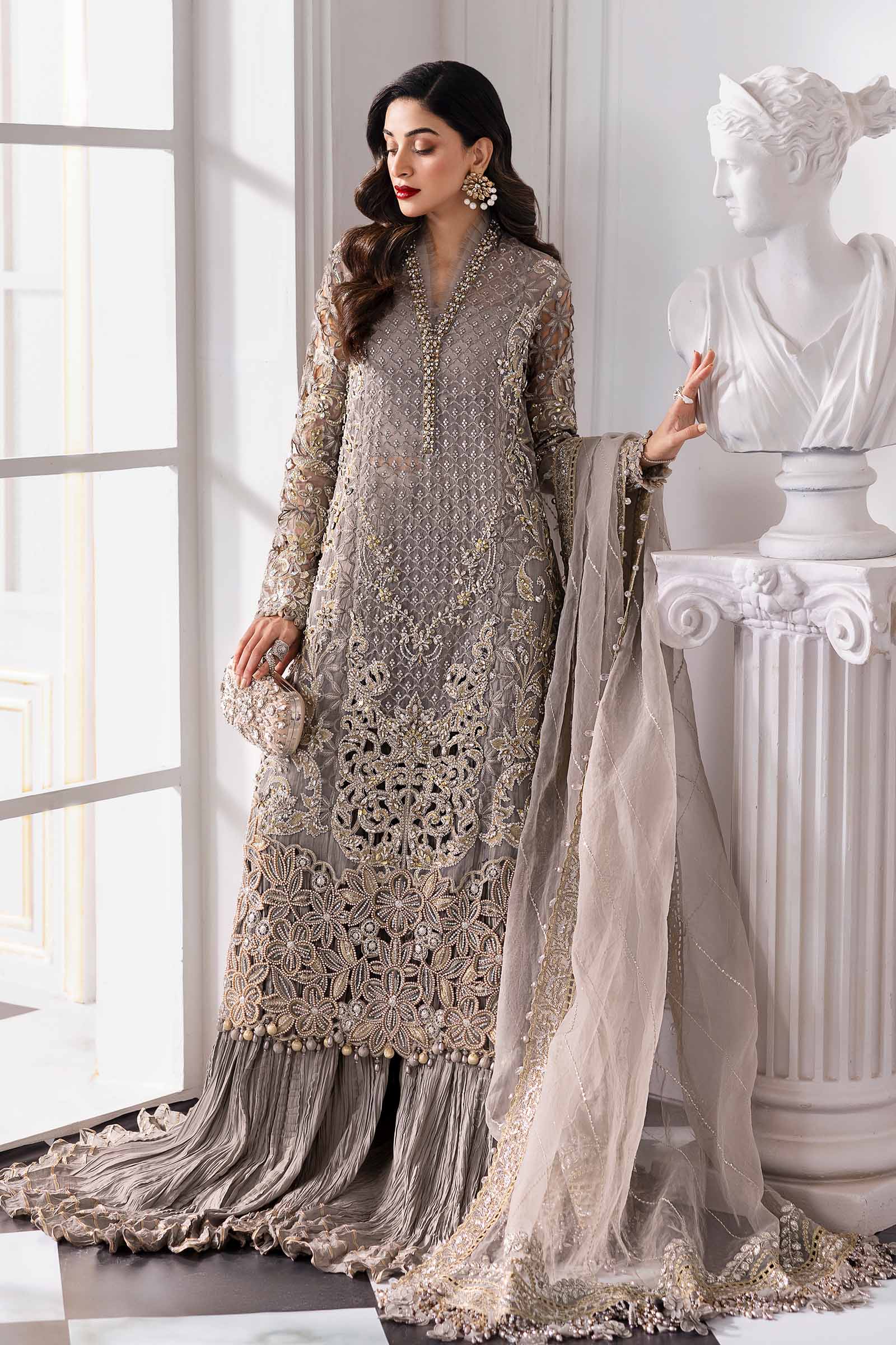 Embroidered Organza Suit | BD-3006 | MARIA B