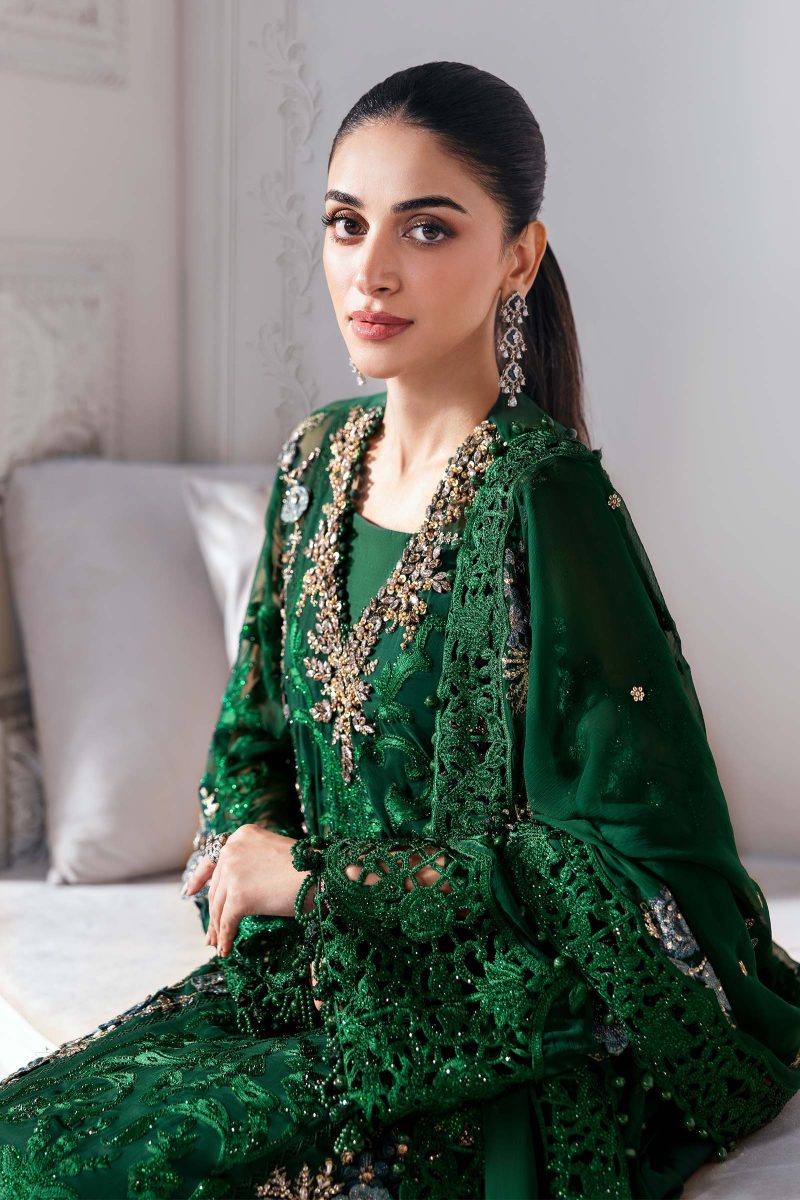 Embroidered Chiffon Suit | BD-3008 | MARIA B