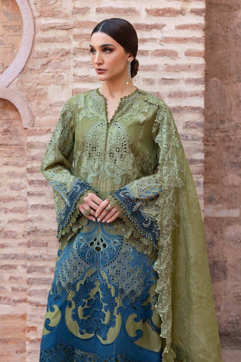 Embroidered Paper Cotton Suit | D-2501-A | MARIA B
