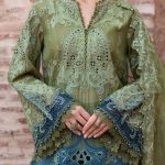 Embroidered Paper Cotton Suit | D-2501-A | MARIA B