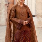 Embroidered Paper Cotton Suit | D-2501-B | MARIA B