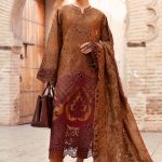 Embroidered Paper Cotton Suit | D-2501-B | MARIA B