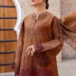 Embroidered Paper Cotton Suit | D-2501-B | MARIA B