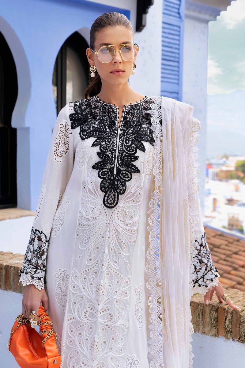Embroidered Paper Cotton Suit | D-2505-A | MARIA B