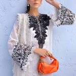 Embroidered Paper Cotton Suit | D-2505-A | MARIA B