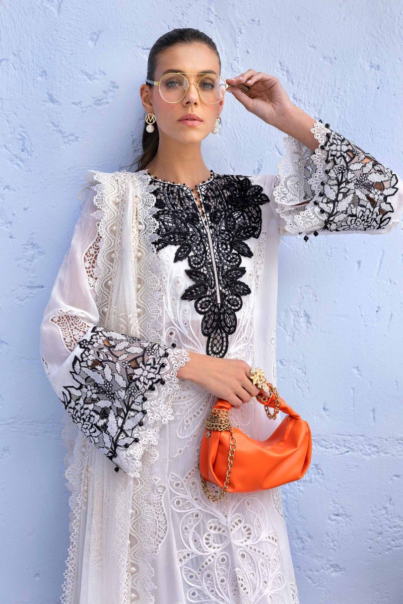 Embroidered Paper Cotton Suit | D-2505-A | MARIA B