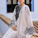 Embroidered Paper Cotton Suit | D-2505-A | MARIA B