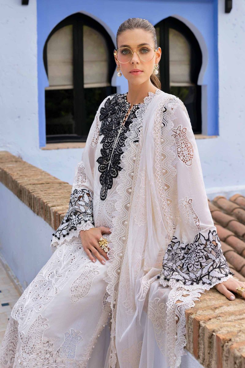 Embroidered Paper Cotton Suit | D-2505-A | MARIA B
