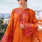 Embroidered Paper Cotton Suit | D-2505-B | MARIA B