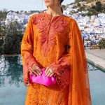 Embroidered Paper Cotton Suit | D-2505-B | MARIA B