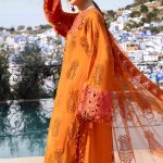 Embroidered Paper Cotton Suit | D-2505-B | MARIA B