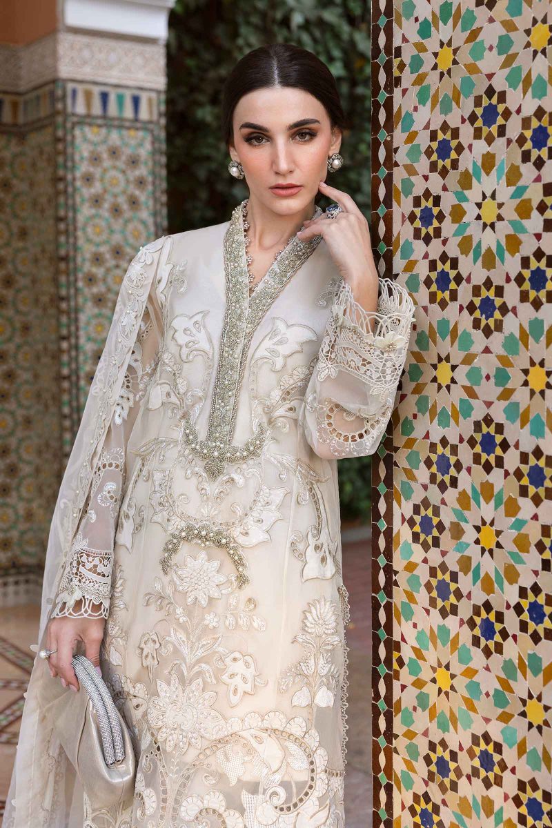 Embroidered Organza Suit | D-2506-A | MARIA B