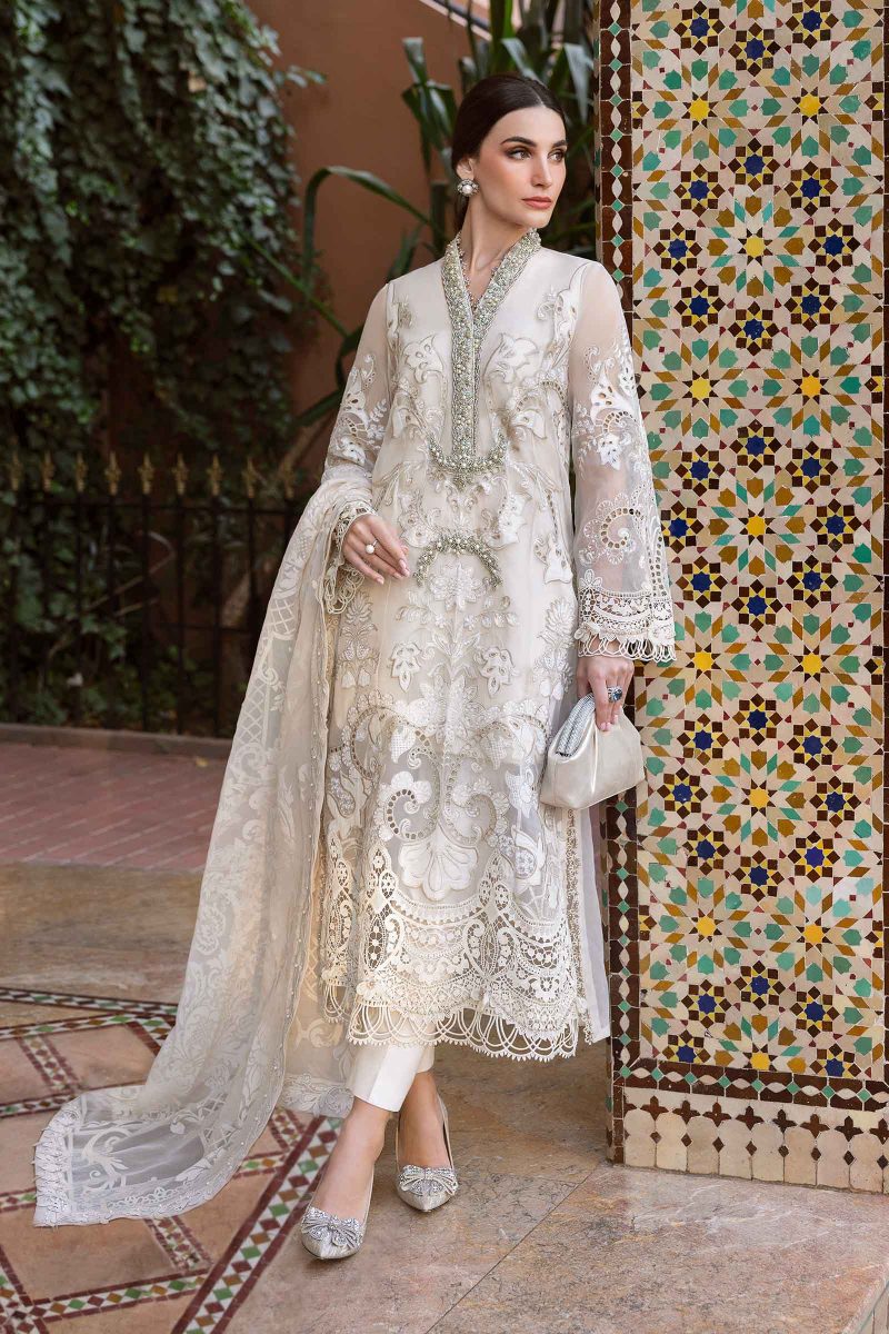 Embroidered Organza Suit | D-2506-A | MARIA B