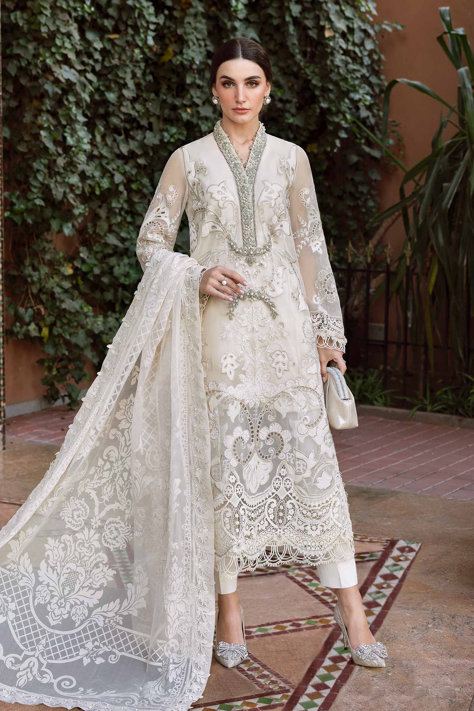 Embroidered Organza Suit | D-2506-A | MARIA B