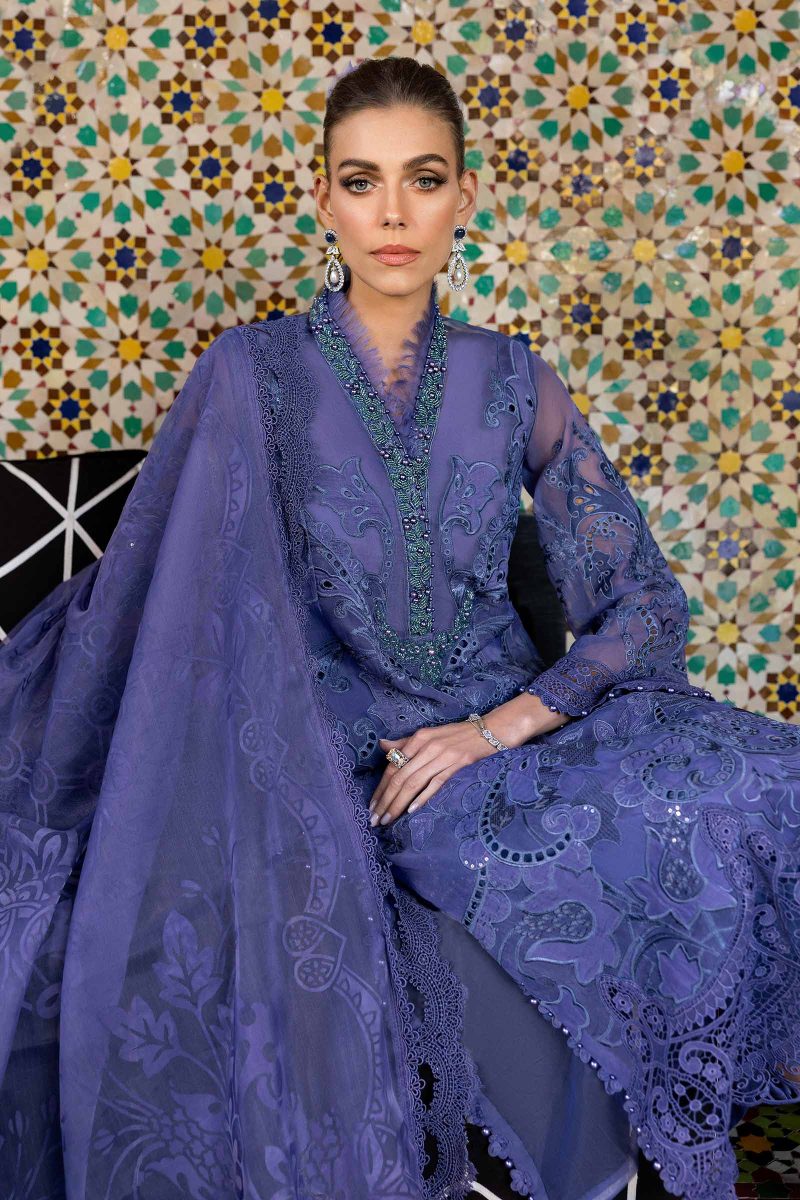 Embroidered Organza Suit | D-2506-B | MARIA B