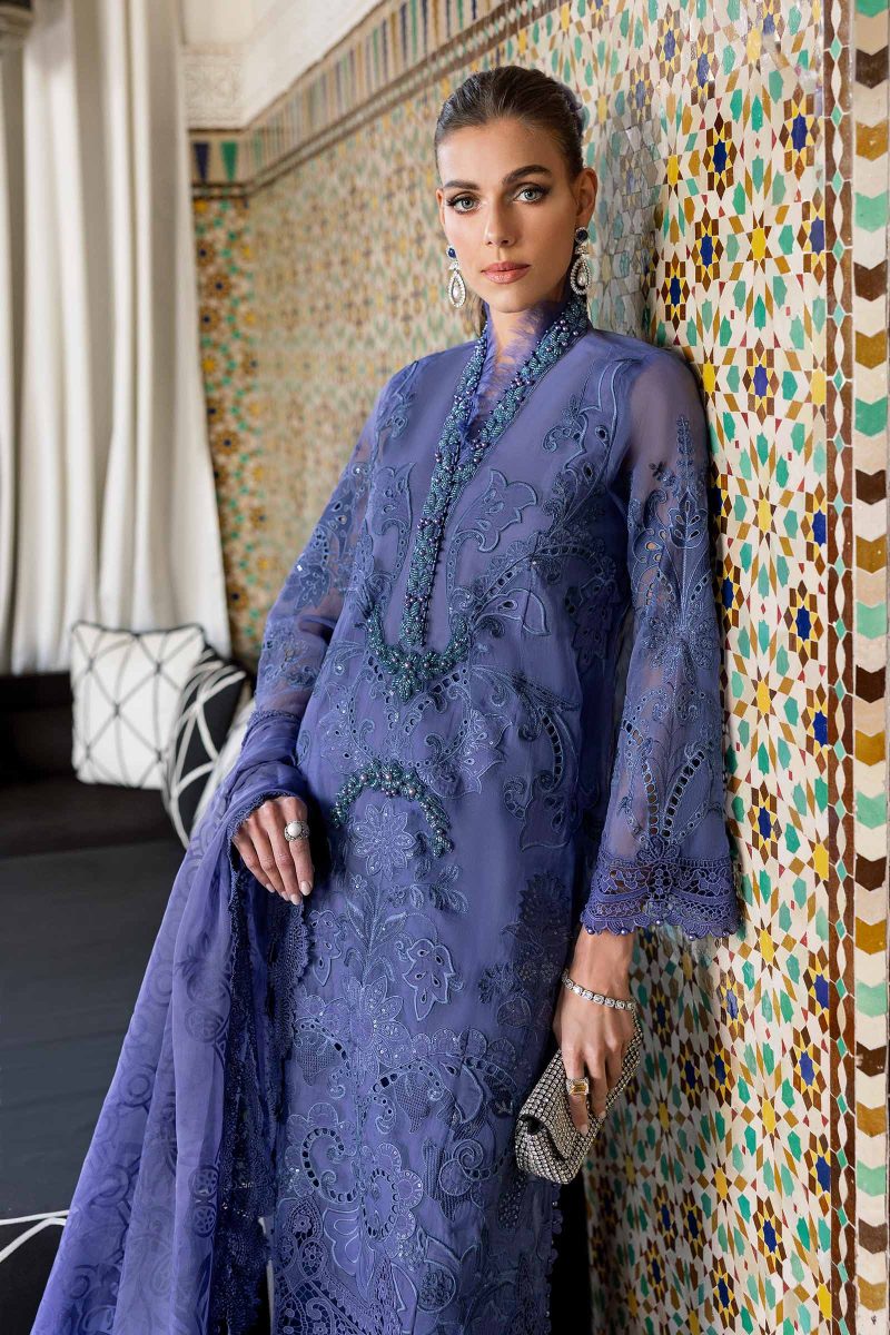 Embroidered Organza Suit | D-2506-B | MARIA B