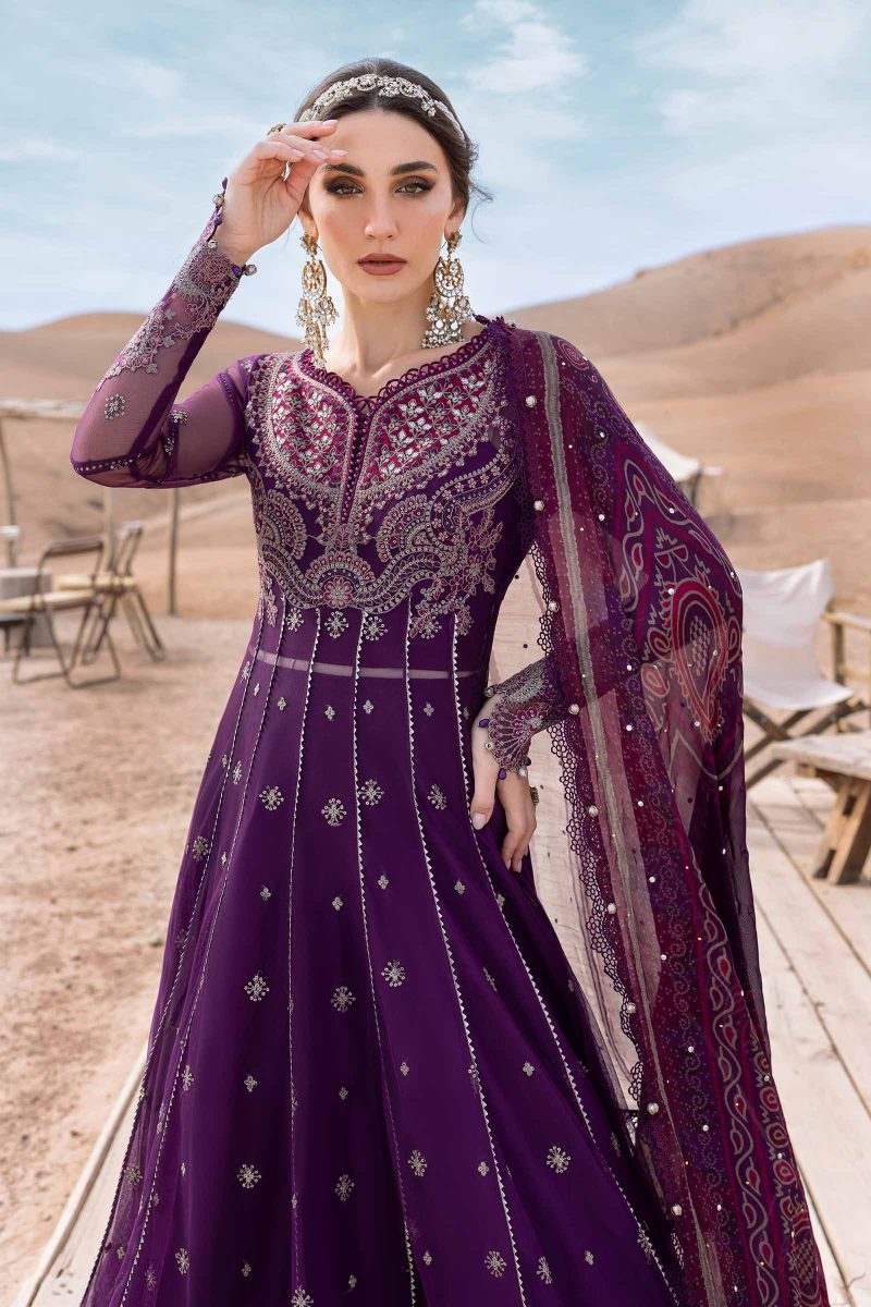 Embroidered Net Suit | D-2507-B | MARIA B
