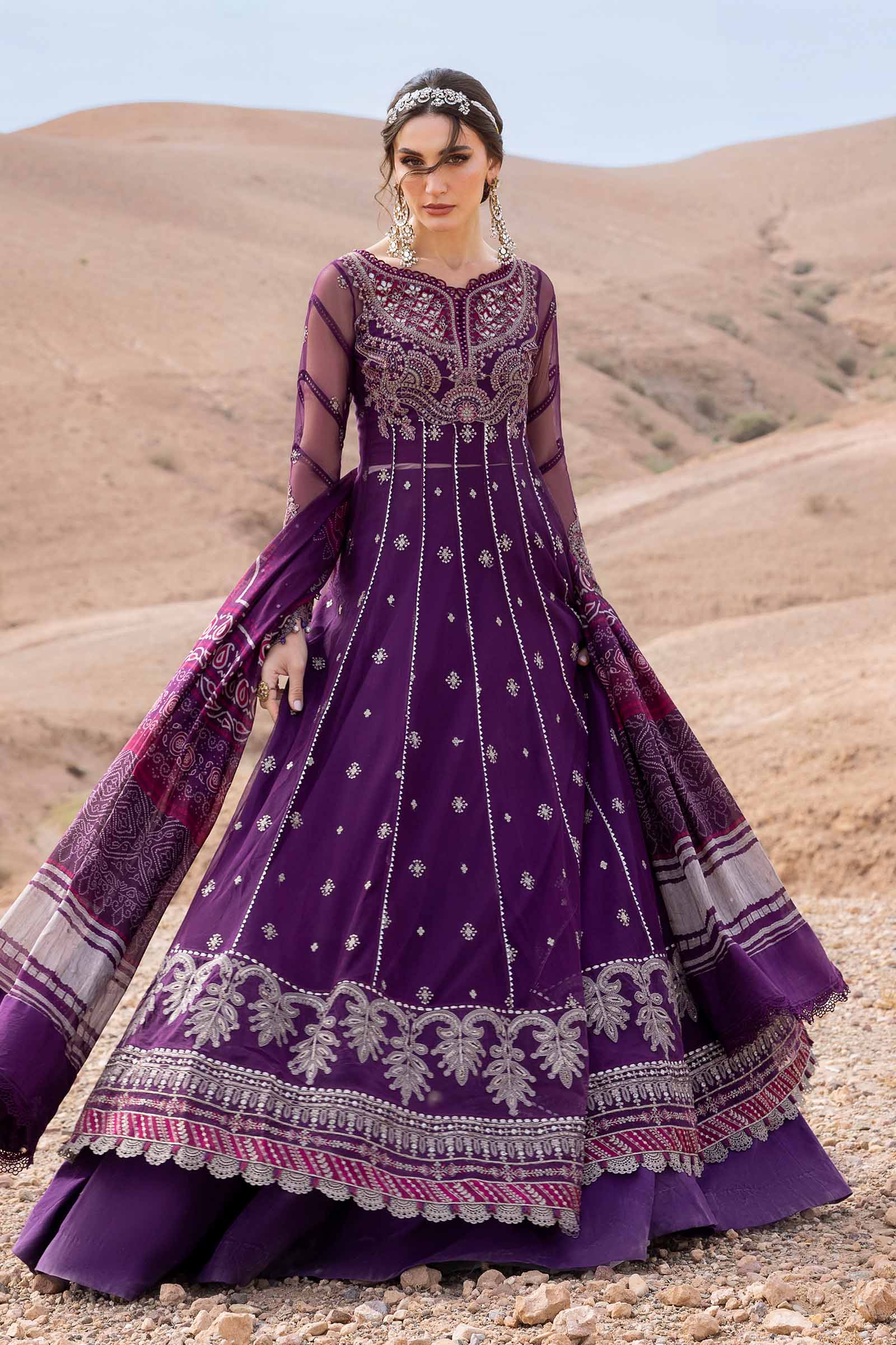 Embroidered Net Suit | D-2507-B | MARIA B