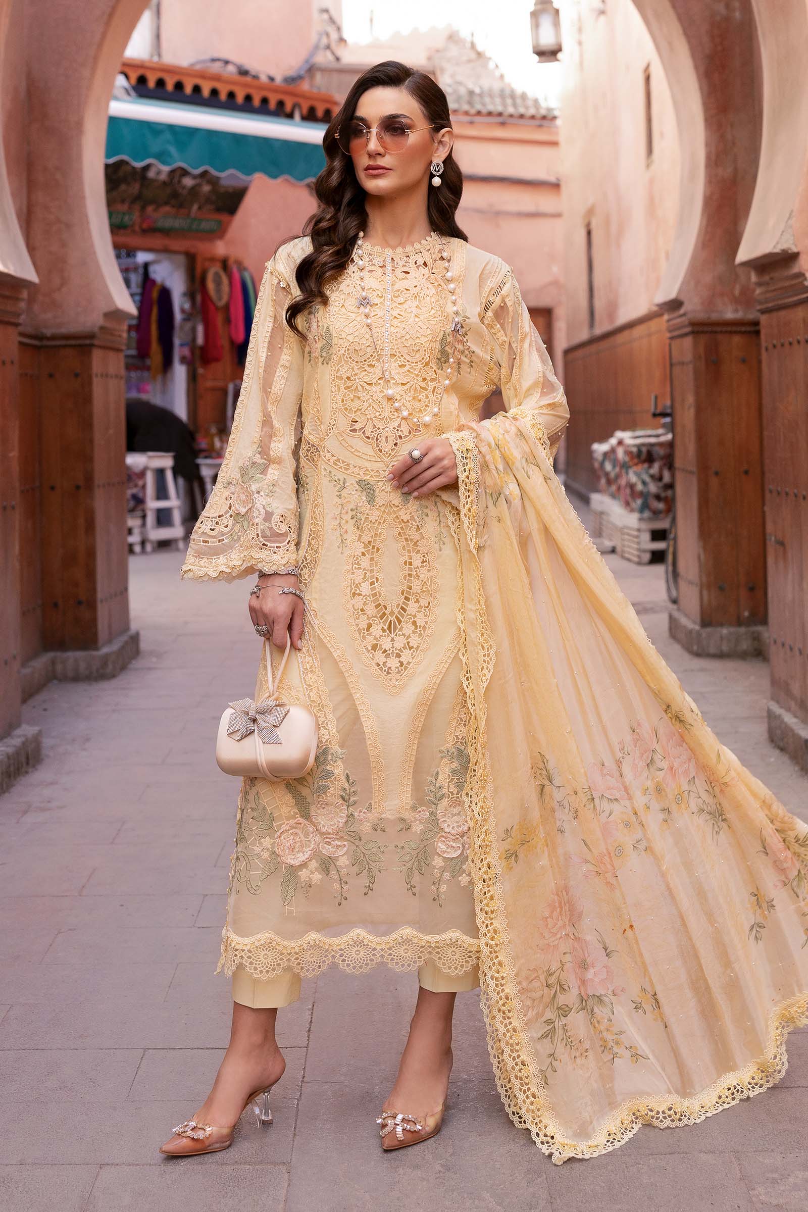 Embroidered Organza Suit | D-2509-A | MARIA B