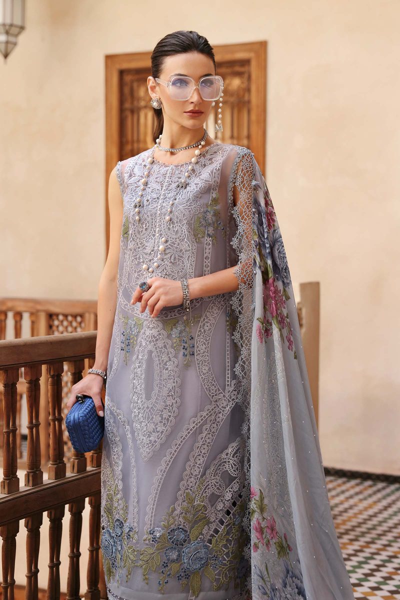 Embroidered Organza Suit | D-2509-B | MARIA B