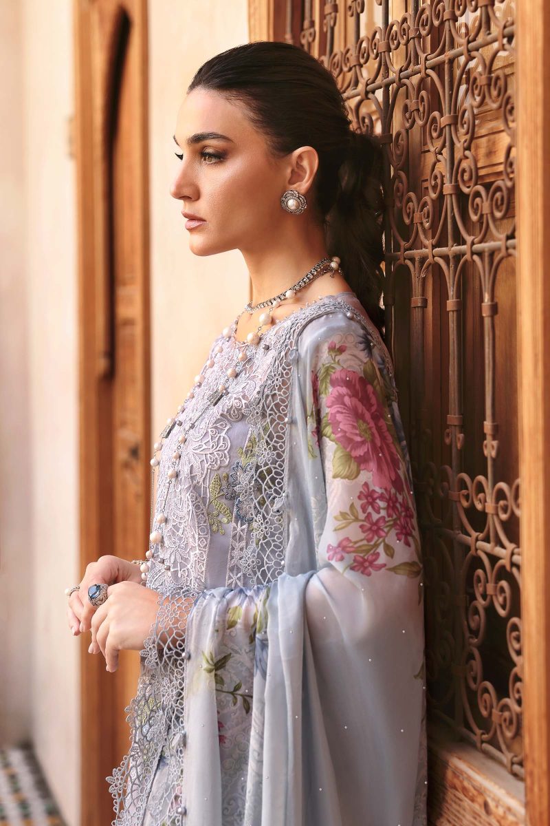 Embroidered Organza Suit | D-2509-B | MARIA B