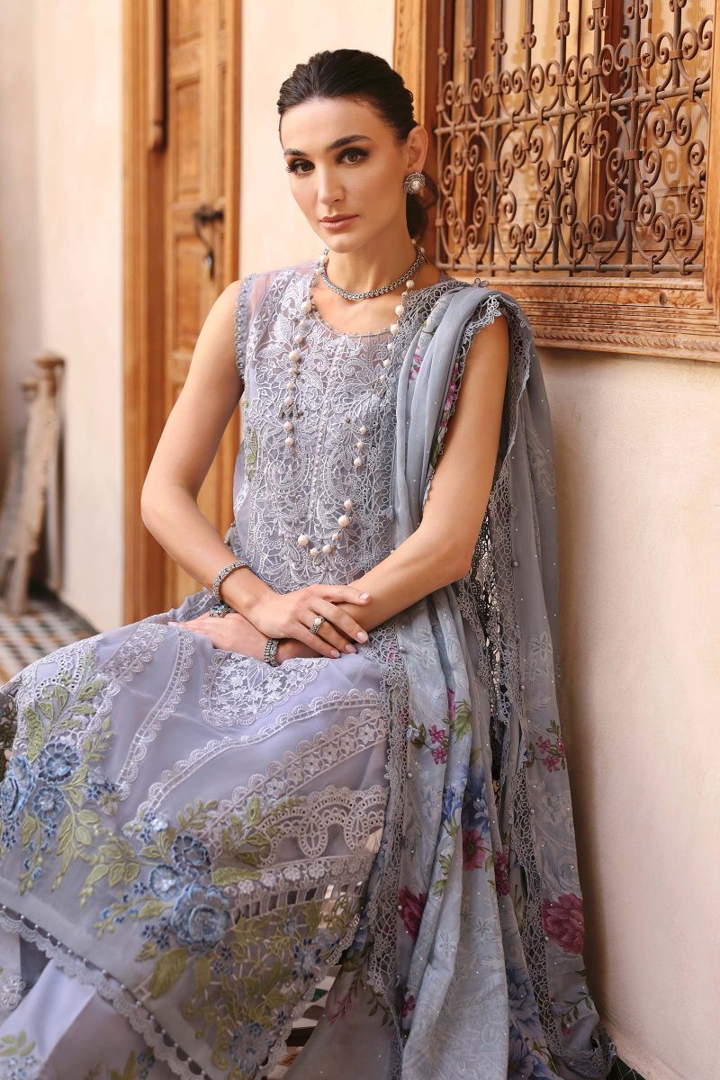 Embroidered Organza Suit | D-2509-B | MARIA B