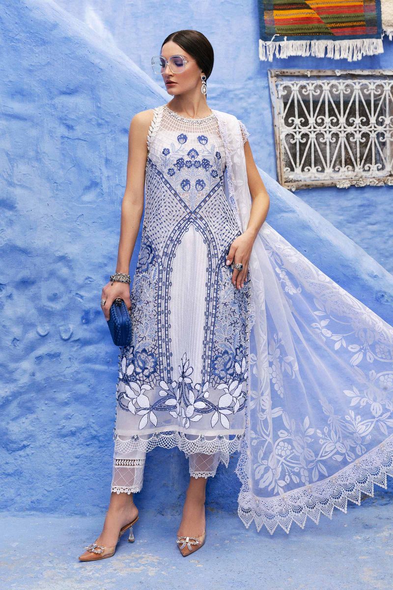 Embroidered Paper Cotton Suit | D-2510-A | MARIA B