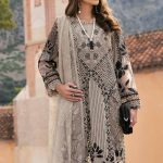 Embroidered Paper Cotton Suit | D-2510-B | MARIA B