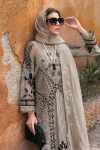 Embroidered Paper Cotton Suit | D-2510-B | MARIA B