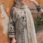 Embroidered Paper Cotton Suit | D-2510-B | MARIA B