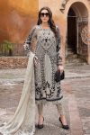 Embroidered Paper Cotton Suit | D-2510-B | MARIA B