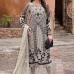 Embroidered Paper Cotton Suit | D-2510-B | MARIA B