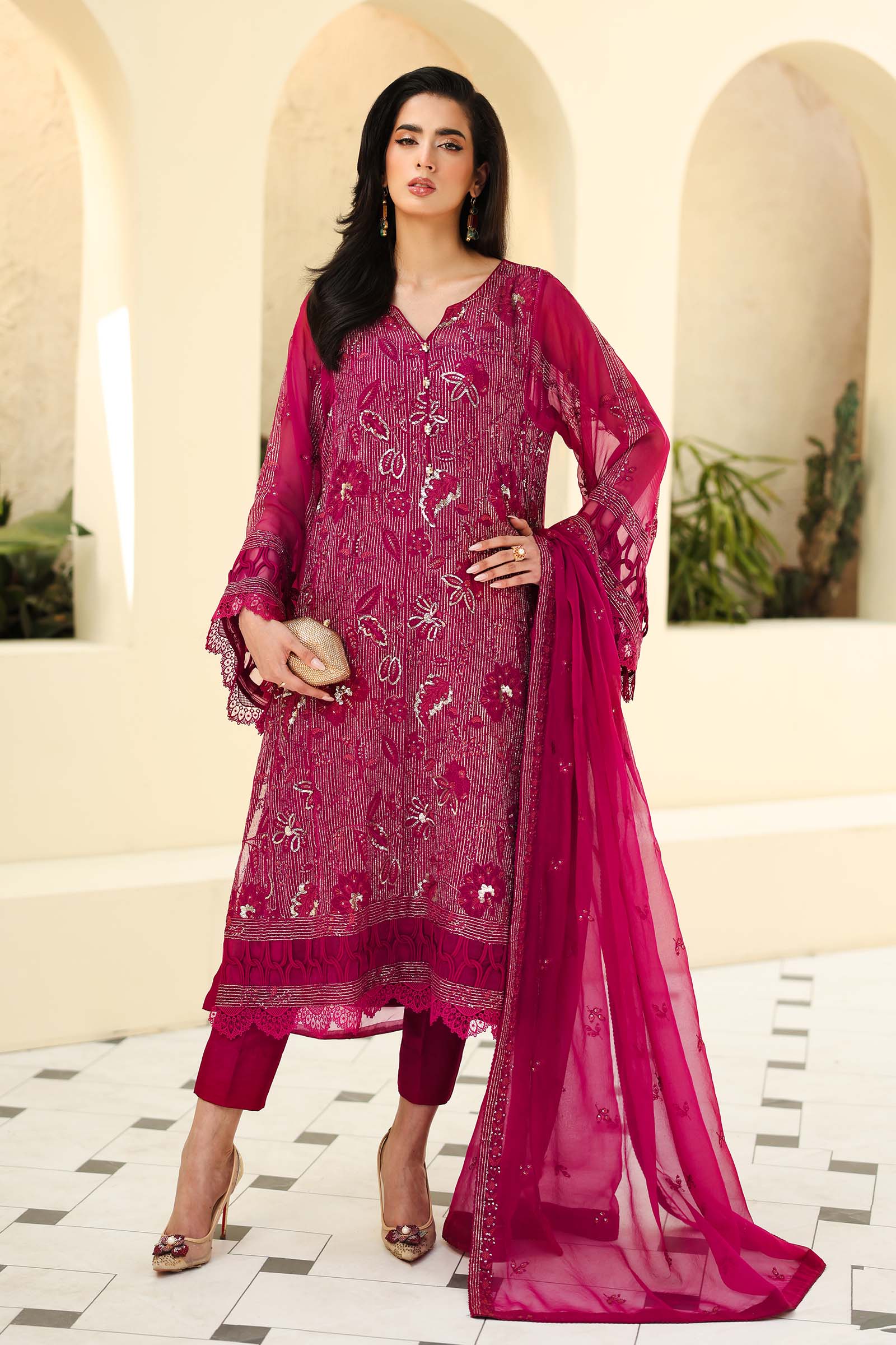 Embroidered Chiffon | LF-821 | MARIA B