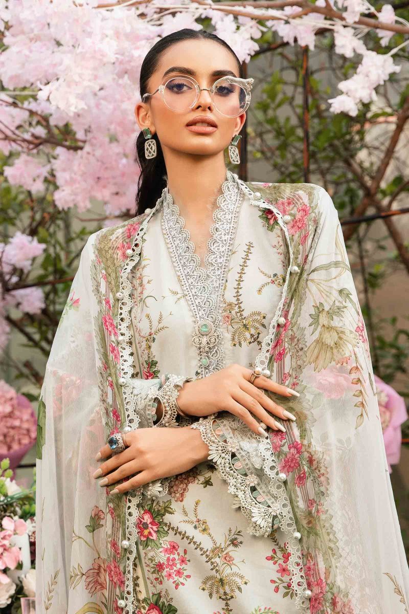 Embroidered Lawn Suit | MPT-2605-B | MARIA B