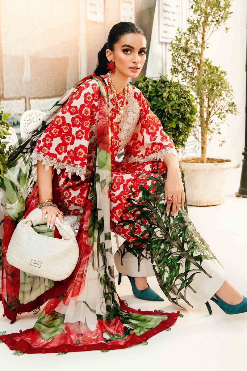 Embroidered Lawn Suit | MPT-2606-B | MARIA B
