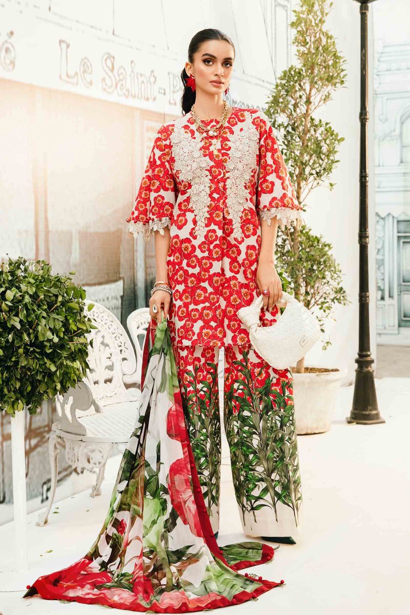 Embroidered Lawn Suit | MPT-2606-B | MARIA B