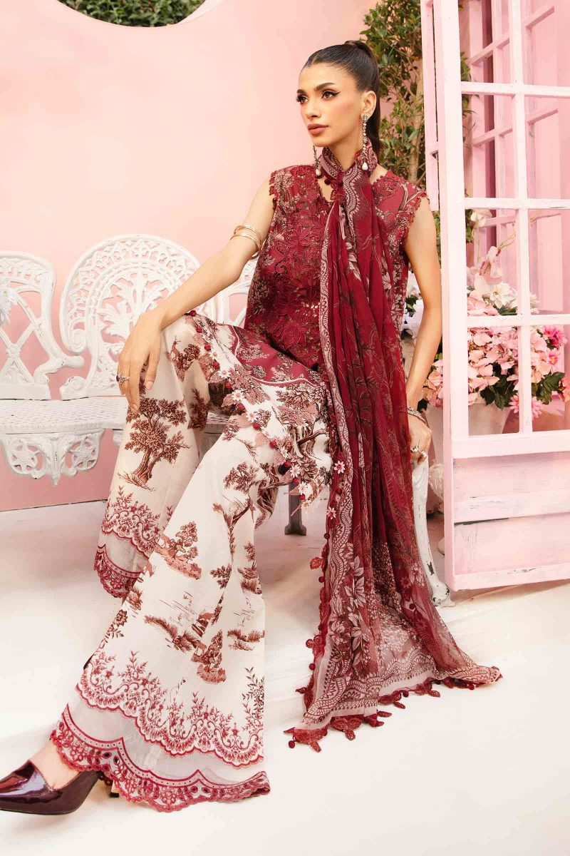 Embroidered Lawn Suit | MPT-2608-A | MARIA B