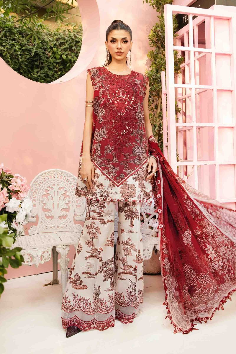 Embroidered Lawn Suit | MPT-2608-A | MARIA B